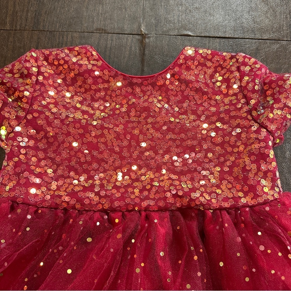 Red Sequin Tulle Dress Party Recital Christmas Sz 5T by Bluberi Boulevard - Picture 7 of 12